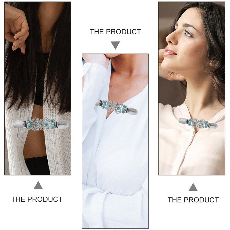 Κλιπ πουλόβερ Ζακέτα γιακά Σάλι Αλυσίδα Γυναικεία κλιπ Ρούχα Claspretro Waistclothingfiller Φορέματα πάρτι Chrismtas Crystal