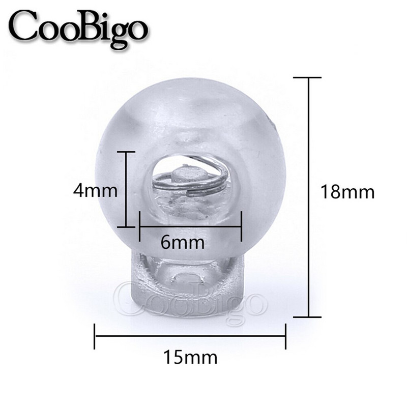 50 τμχ. Πώμα κλειδαριάς με κορδόνι μπάλας, άκρες, κλιπ εναλλαγής για κορδόνια παπουτσιών Τσάντα πλάτης Μέρη κορδονιών πολύχρωμο διαφανές καθαρό παγετό