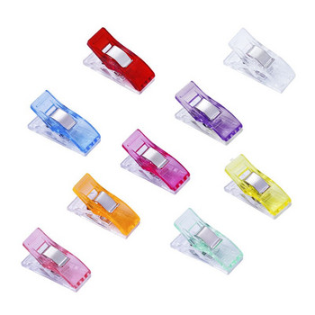 100PCS Многоцветни пластмасови щипки за ватиране Плетене на една кука Плетива Шевни инструменти Аксесоари Занаяти Направи си сам квилингови щипки