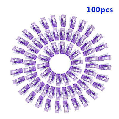 100 KOM višebojnih plastičnih stezaljki za prošivanje, heklanje, pletenje, šivaći alati, dodaci, rukotvorine, uradi sam, stezaljke za prošivanje