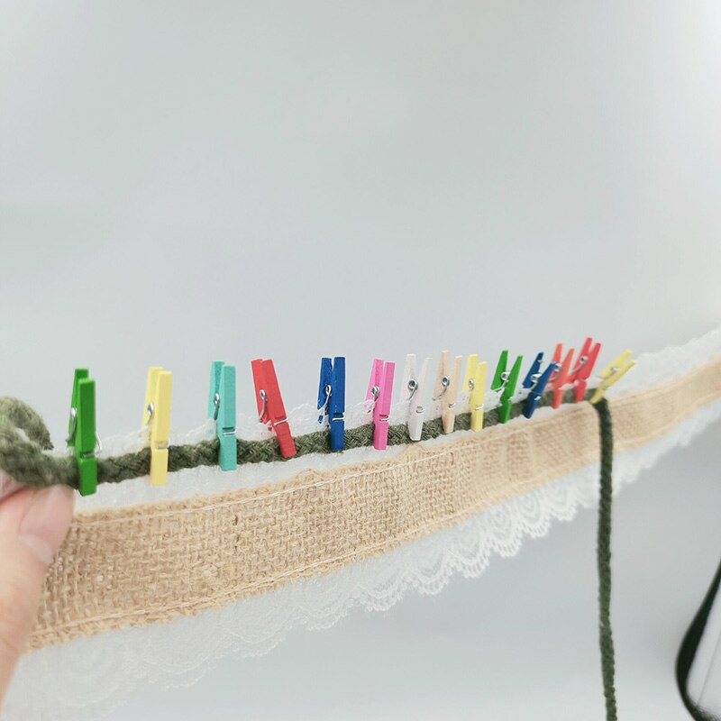 25mmX3mm Χαριτωμένο φυσικό ξύλινο MINi Clip Πολύχρωμο Photo DIY Clip Clothing Pendent Craft Διακοσμητικά αξεσουάρ 50-100 τμχ