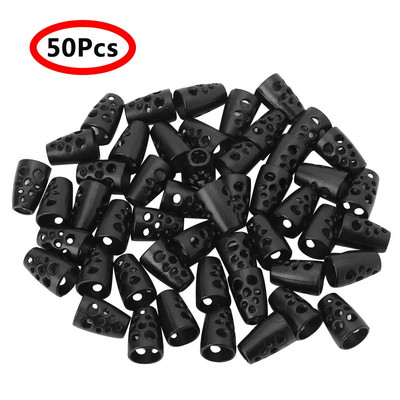 50 zakončení zliatinových šnúr s dutým kužeľovým zvončekovým zámkom, odolná šnúrka na paracord, zapínanie na prepínač na oblečenie, vrecko na šnúrky do topánok