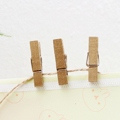 Paljud värvid Puidust riidepuud Riidelõksud Klambrid Kontori peokaunistused Aksessuaarid Fotode riputuspulgad 35x7mm DIY