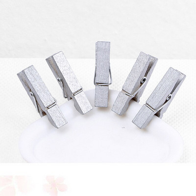 Paljud värvid Puidust riidepuud Riidelõksud Klambrid Kontori peokaunistused Aksessuaarid Fotode riputuspulgad 35x7mm DIY