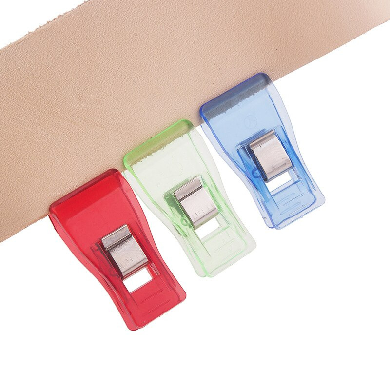 Odolná 10 ks/sada viacfarebných miešacích priehľadných kožených silných sponiek na odev, spona na kožené viazanie, upevňovacia spona na šitie odevov