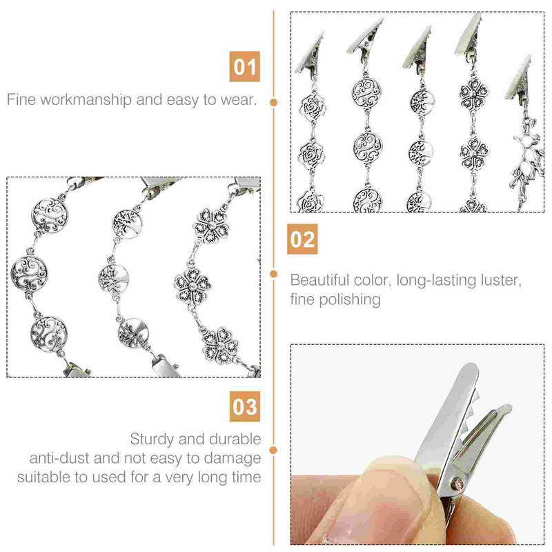 5 ks sponiek na kardigany, spony na kardigany alebo spony na kardigany, retiazkové spony na šaty a golier