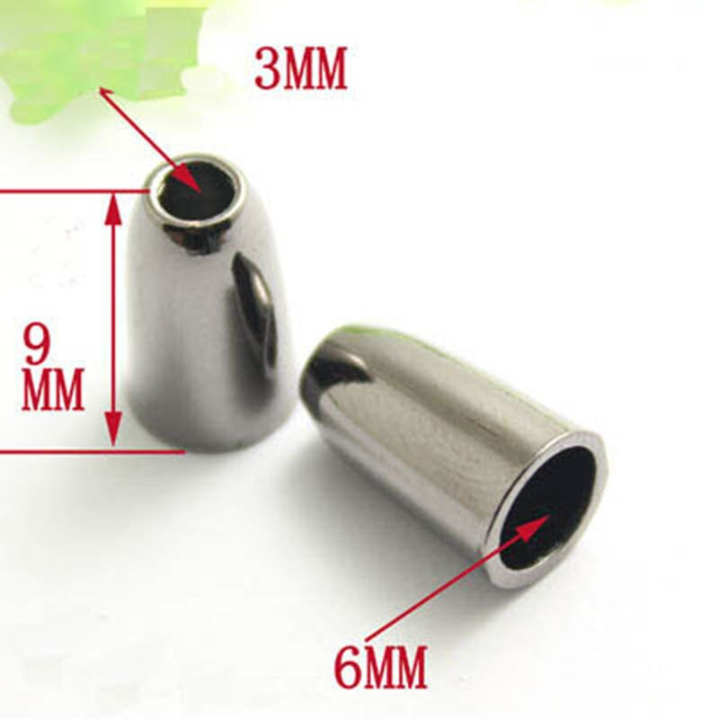 20PCS Черно метално въже за носене Катарама за регулиране Направи си сам Стопер Шнур Заключване Бутон Чанта Панталони Ръчно шиене Аксесоари за дрехи