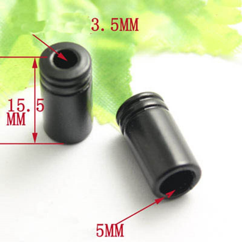 20PCS Черно метално въже за носене Катарама за регулиране Направи си сам Стопер Шнур Заключване Бутон Чанта Панталони Ръчно шиене Аксесоари за дрехи