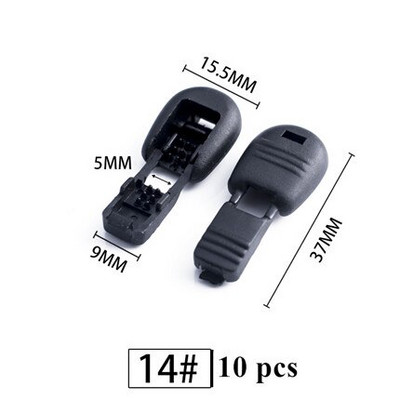 10PCS Plastični crni graničnik za bravu za kabel Opružna kopča Završna kopča Zatvarač za vezicu za vezice za Paracord odjeću Kopča užeta
