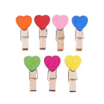 50 τμχ/παρτίδα Mini Ξύλινα κλιπ 3,5*0,7 εκ. Love Spring πολύχρωμα Ξύλινα κλιπ για DTY Clothespin Craft Decor snack Clip Photo Clips Pegs