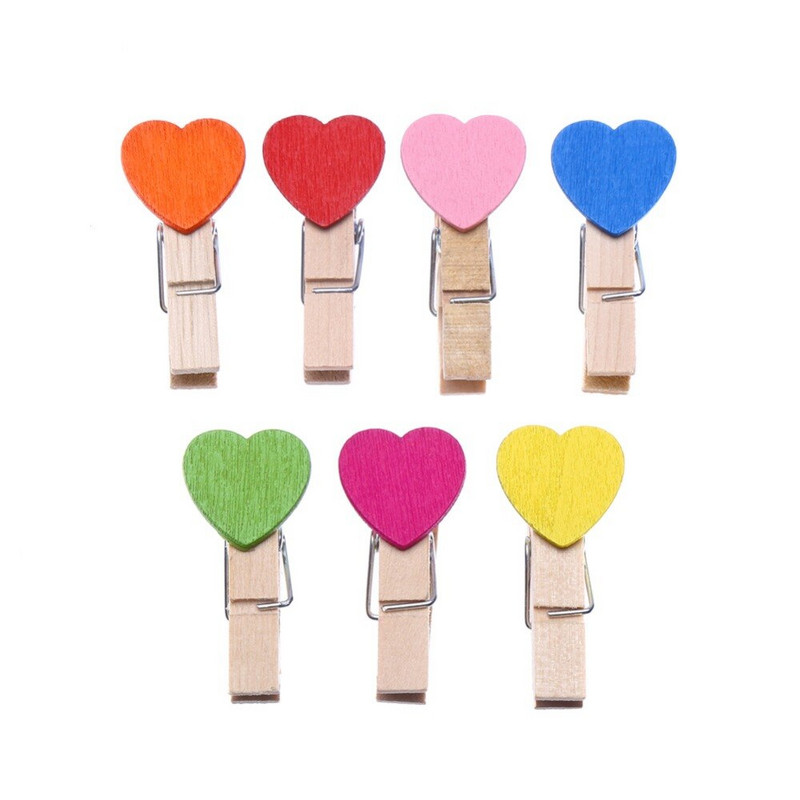 50 бр./лот Мини щипки за дърво 3,5*0,7 см Love Spring цветни щипки за дърво за DTY Щипка за дрехи Craft Decor snack Clip Photo Clips Колчета