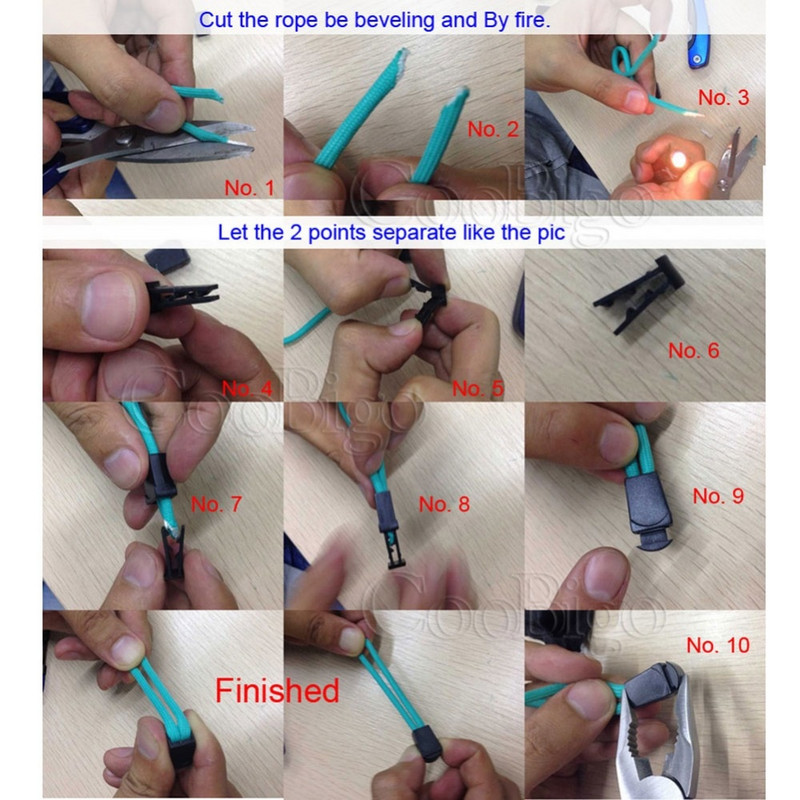 12 ks farebných koncov šnúr, zipsov, sponiek, spony, Molle, taktických batohov, paracord, cestovných súprav pre vonkajšie použitie