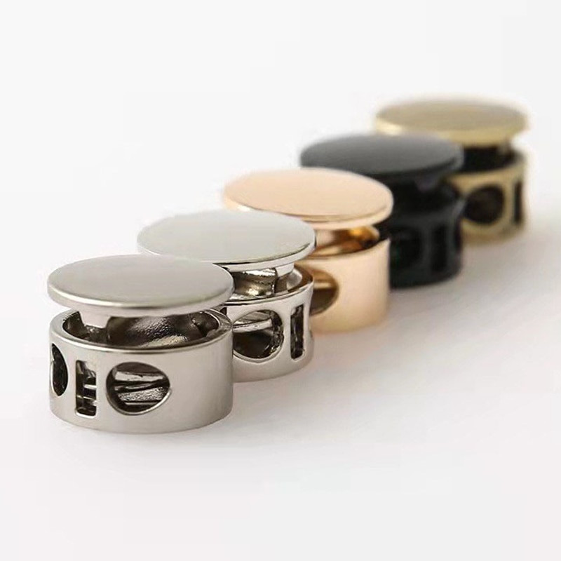 10db Kerek fém rugós csat ötvözet rugalmas húzózsinór zsinór zár dugó sportruházathoz kapucnis pulcsi barkács varrás kiegészítők