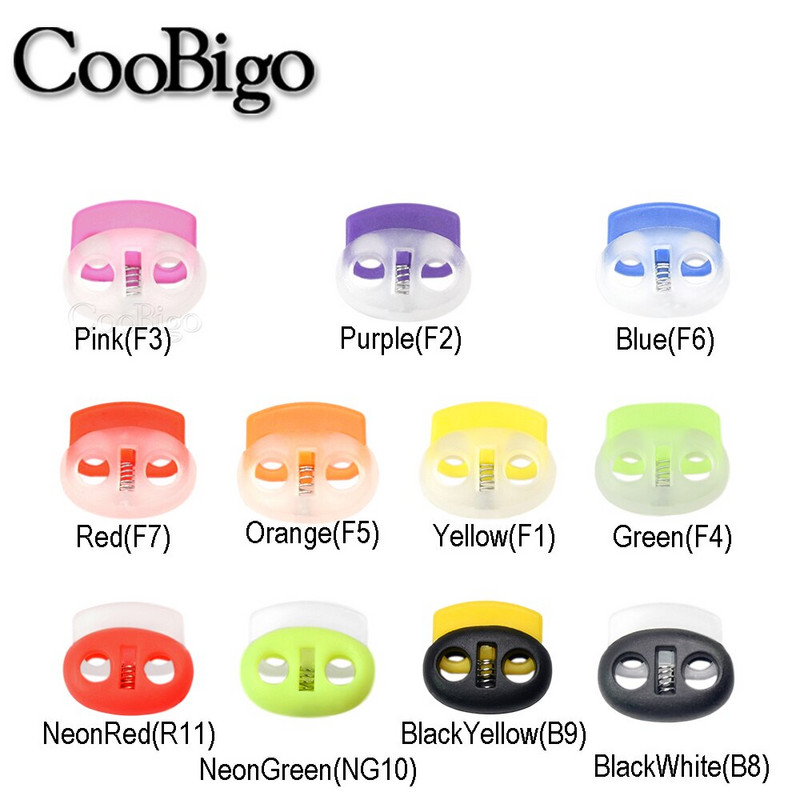 10 tk plastikust korgiga juhtmeluku oaklambri lülitusklamber Spordirõivaste jalatsite paelte kott Paracord DIY tarvikud läbipaistev 3,4 mm auk