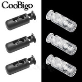 20 tk juhtmeluku kork silindri silindri lülitusklamber must/läbipaistev plast, 2 kinnitusega pingutusnöör kingapaela rõivatarvikute jaoks