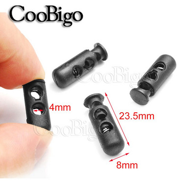 20 tk juhtmeluku kork silindri silindri lülitusklamber must/läbipaistev plast, 2 kinnitusega pingutusnöör kingapaela rõivatarvikute jaoks