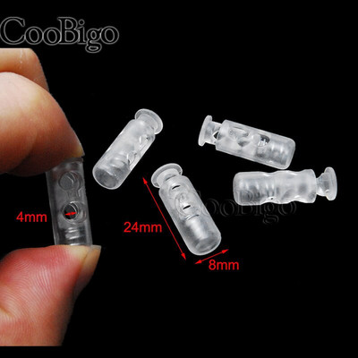 20 tk juhtmeluku kork silindri silindri lülitusklamber must/läbipaistev plast, 2 kinnitusega pingutusnöör kingapaela rõivatarvikute jaoks