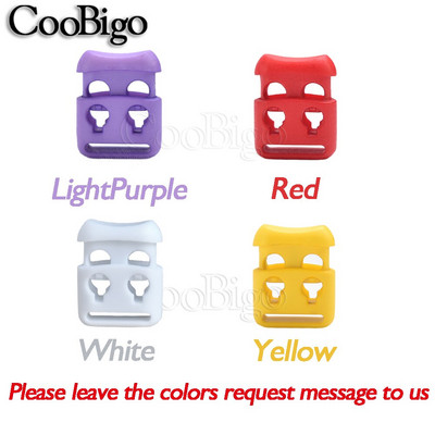 20 бр. Пластмасов кабел Заключващ ограничител Пружини Превключваща скоба за въже Два отвора Направи си сам Paracord Шапка Връзка за обувки Облекло Занаятчийски аксесоари Цветни