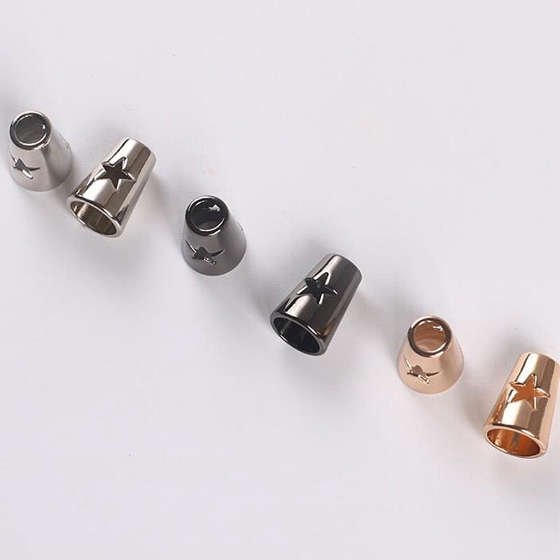 Õõnestähtede sulamist nööri otsad kaane lukk Lülitusjuhtme stopper Klamber riidekoti jaoks Spordirõivad kingapaelad köie osad