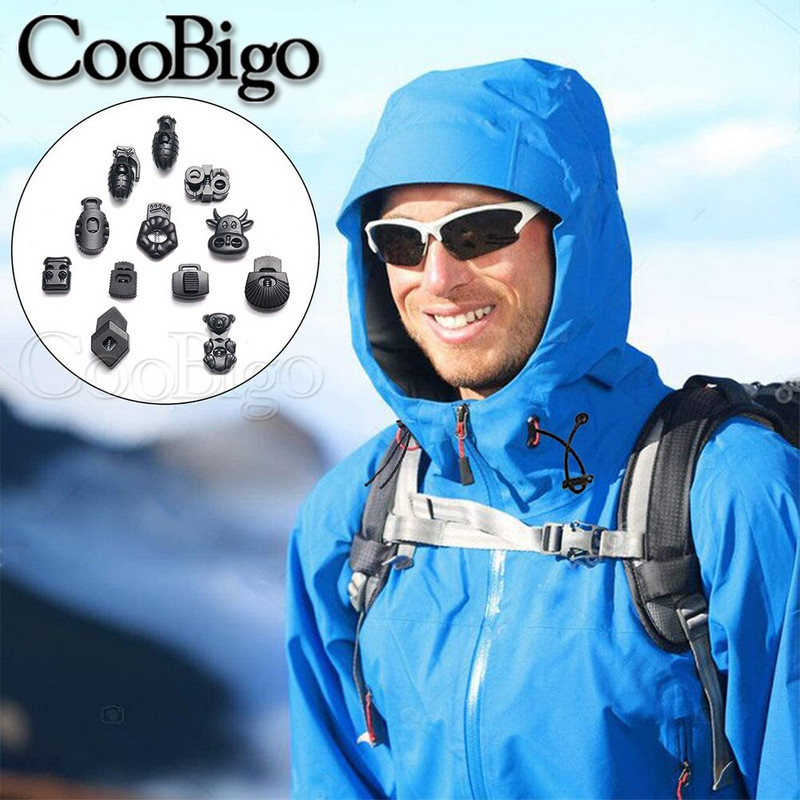 12 τμχ. Πώμα με κλειδαριά κορδονιού Εναλλαγή κλιπ σχοινί κούμπωμα Κορδόνι Paracord Αθλητικά ρούχα Τσάντα κορδόνι DIY Αξεσουάρ Πολλαπλών στυλ