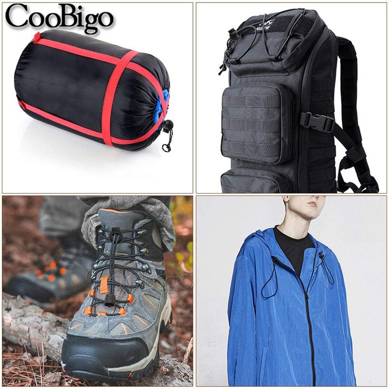 10 komada Plastični čep za zaključavanje kabela Preklopna kopča Ruksak Paracord Konop Odjeća Stezaljka za vezice za cipele DIY Pribor za rukotvorine Dvije rupe 13 mm