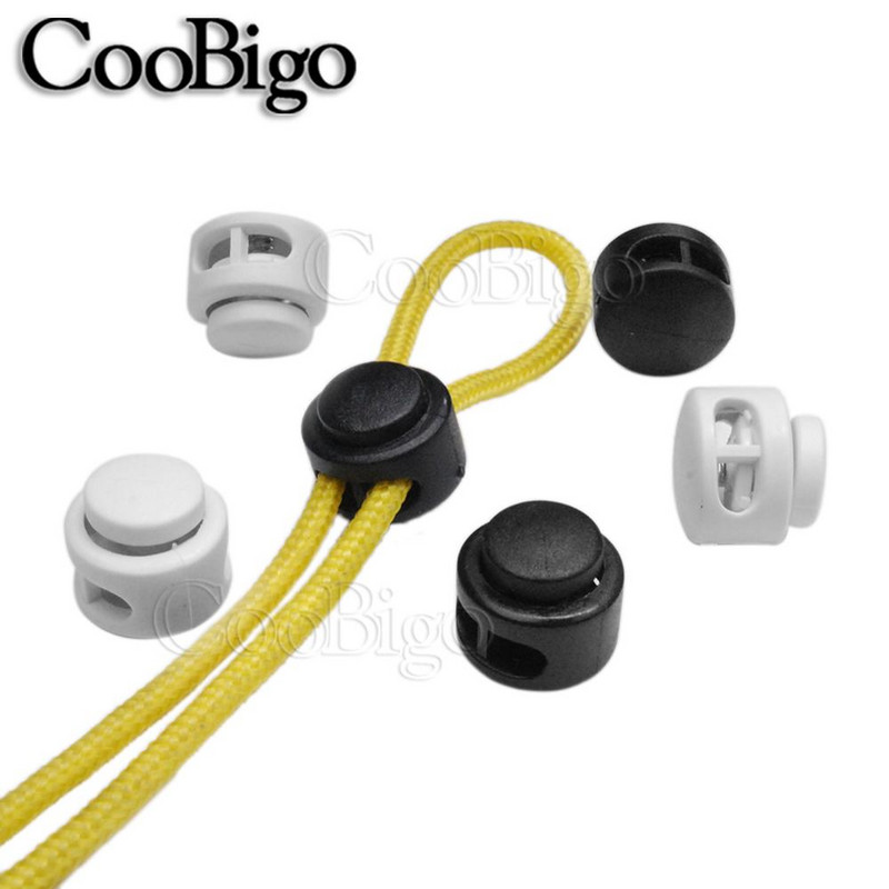 10 komada Plastični čep za zaključavanje kabela Preklopna kopča Ruksak Paracord Konop Odjeća Stezaljka za vezice za cipele DIY Pribor za rukotvorine Dvije rupe 13 mm