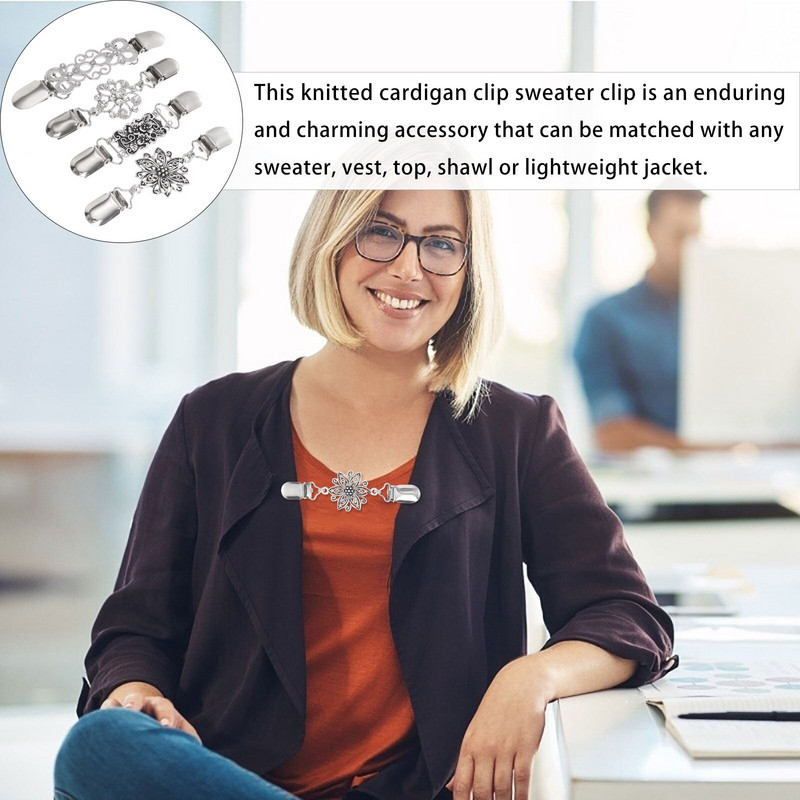 Sponky na sveter, sponky na kardigan, retiazkový šál, šaty, dámske golier, brošňa, špendlíky, cinch, košeľa, šatka, vintage oblečenie, šaty, retro
