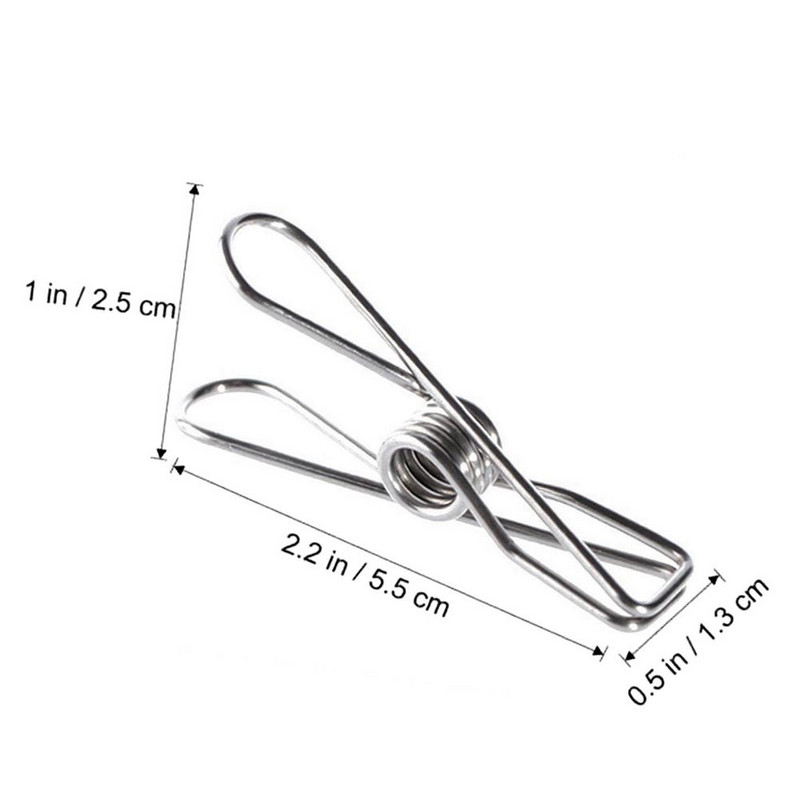 Skalbiniai skalbinių segtukai 20 vnt nerūdijančio plieno segtukai Universalios metalinės vielos segtukai Drabužių kaiščiai Buitiniai skalbinių segtukų laikikliai Kabantys