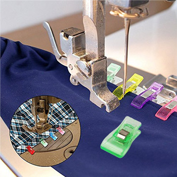 40 бр./кутия Многоцветни пластмасови щипки за пачуърк шиене Направи си сам занаяти Quilt Knitting Clip Задръжте и организирайте щипки за шиене на плат
