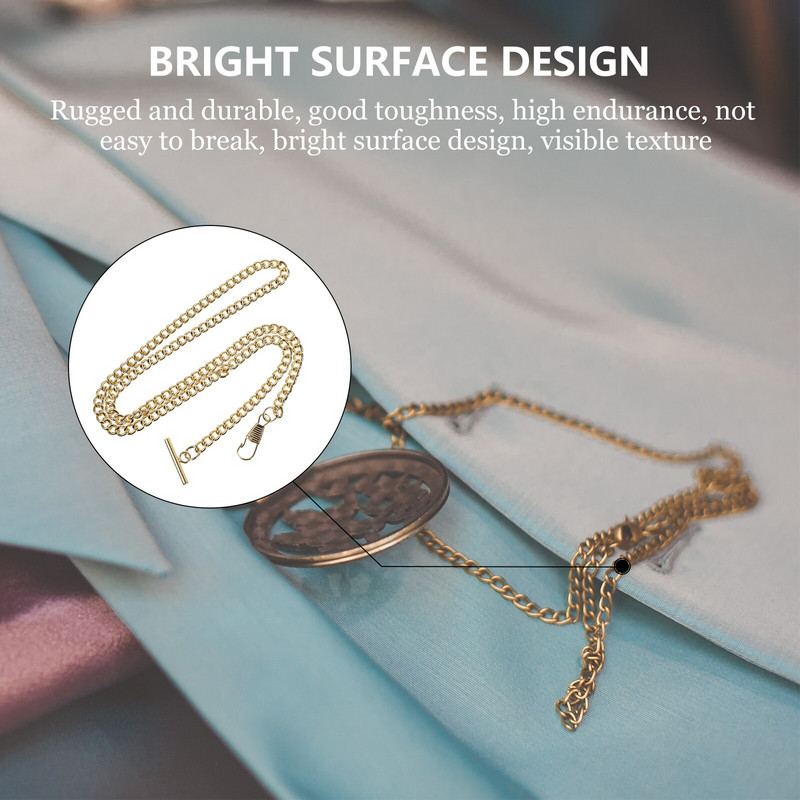 Ceas cu lanț Ceasuri de buzunar T Bar Vintage Colier fobmetal Vest Bronz Link Suport auriu Vestă Set Albert aliaj Pandantiv bărbați