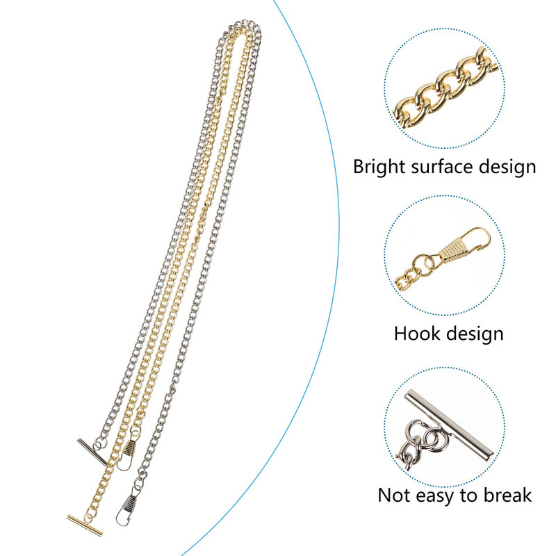 Ceas cu lanț Ceasuri de buzunar T Bar Vintage Colier fobmetal Vest Bronz Link Suport auriu Vestă Set Albert aliaj Pandantiv bărbați