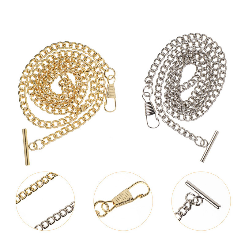 Ceas cu lanț Ceasuri de buzunar T Bar Vintage Colier fobmetal Vest Bronz Link Suport auriu Vestă Set Albert aliaj Pandantiv bărbați