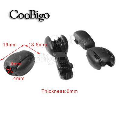 10 buc clemă de capăt snur clemă de frânghie clemă de prindere pentru șnur Paracord dantelă îmbrăcăminte cu fermoar tragere accesorii de cusut plastic negru