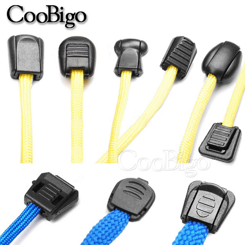 10 buc clemă de capăt snur clemă de frânghie clemă de prindere pentru șnur Paracord dantelă îmbrăcăminte cu fermoar tragere accesorii de cusut plastic negru