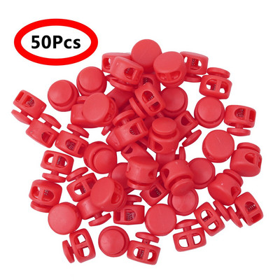 50 τεμ. Πλαστικές κλειδαριές με κορδόνι πολλαπλών χρωμάτων Πώμα κορδονιού με κλιπ ελατηρίου διπλής τρύπας Κορδόνια ένδυσης Αθλητικά αξεσουάρ