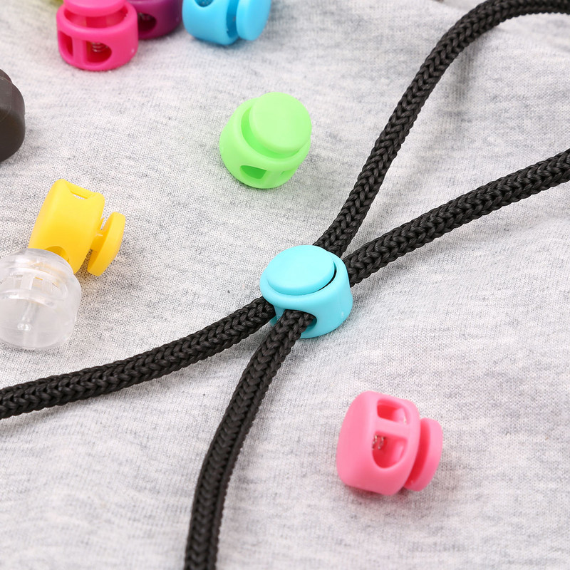 50 τεμ. Πλαστικές κλειδαριές με κορδόνι πολλαπλών χρωμάτων Πώμα κορδονιού με κλιπ ελατηρίου διπλής τρύπας Κορδόνια ένδυσης Αθλητικά αξεσουάρ