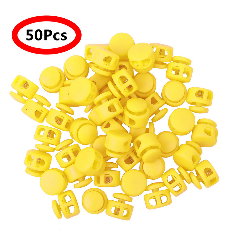 50 τεμ. Πλαστικές κλειδαριές με κορδόνι πολλαπλών χρωμάτων Πώμα κορδονιού με κλιπ ελατηρίου διπλής τρύπας Κορδόνια ένδυσης Αθλητικά αξεσουάρ