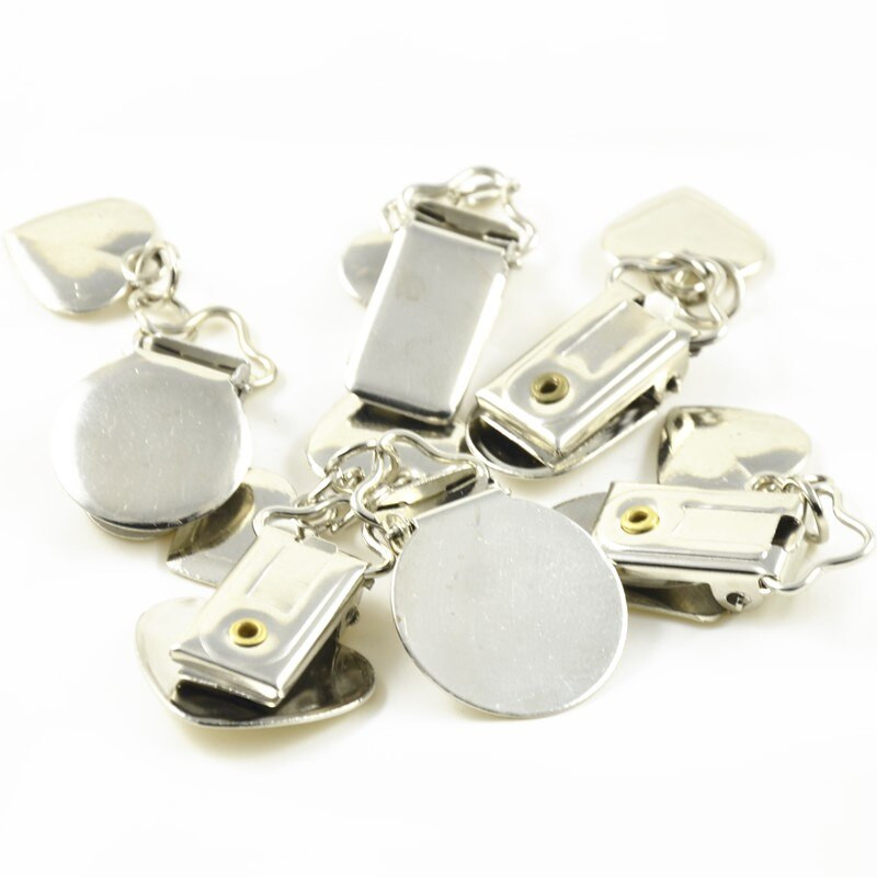 Kovové klipy na cumlík s plastovou vložkou na remeselné práce, džínsy, tašky, opasky, nohavice, odev, dekorácie, DIY 15 mm 30 ks