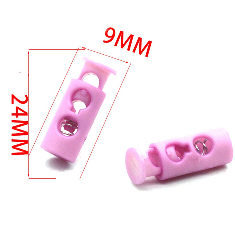 10 ks farebných plastových 2-dierkových zámok šnúry, pružinová zarážka, prepínacia zarážka, klip na športovú obuv, lano, DIY šnúra, odevné doplnky