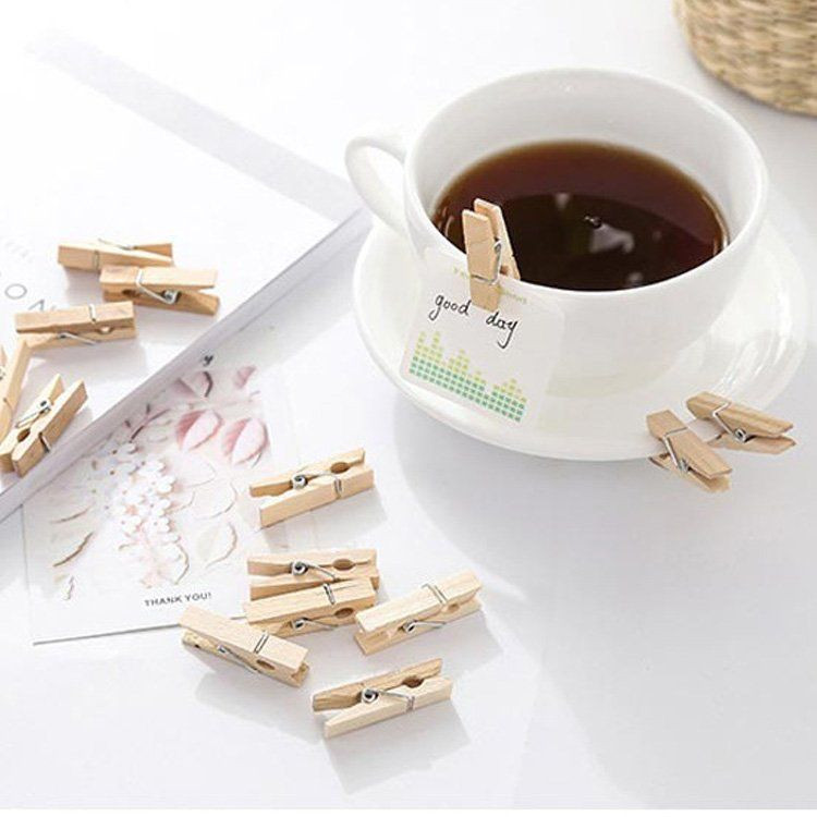 100 vnt.3,5 cm Spalvoti mediniai segtukai Rankų darbo nuotraukų segtukai Mediniai lipdukai Maži segtukai Natūralios spalvos vintažinės medinės segtukai