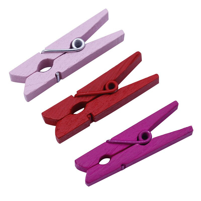 40 ks zmiešaných farieb mini drevených kolíkov na bielizeň, sponky na odevy, fotografický papier, sponky na oblečenie, remeselné sponky