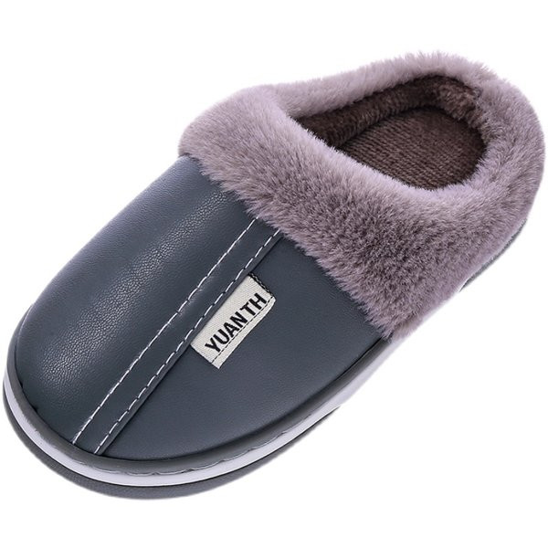 Teplé podšité kožené papuče s nápisom pre chlapcov