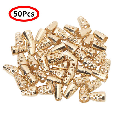 50 ks dutých kužeľových zvončekových zámkov, DIY lanové konce, kovová zarážka na oblečenie, tašky, paracord, sťahovacia šnúrka, novinka, prepínač šnúrok na topánky