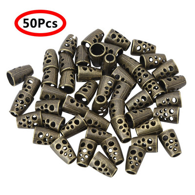 50 ks dutých kužeľových zvončekových zámkov, DIY lanové konce, kovová zarážka na oblečenie, tašky, paracord, sťahovacia šnúrka, novinka, prepínač šnúrok na topánky