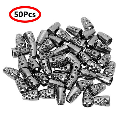 50 ks dutých kužeľových zvončekových zámkov, DIY lanové konce, kovová zarážka na oblečenie, tašky, paracord, sťahovacia šnúrka, novinka, prepínač šnúrok na topánky