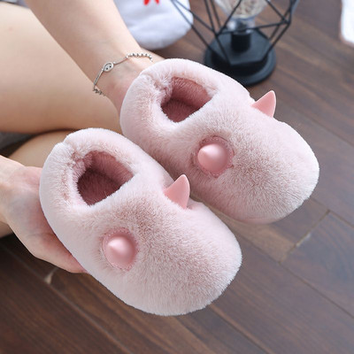 Teplé papuče pre chlapcov s plochou podrážkou