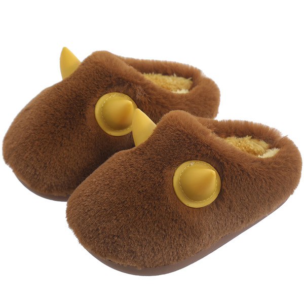 Teplé papuče pre chlapcov s plochou podrážkou