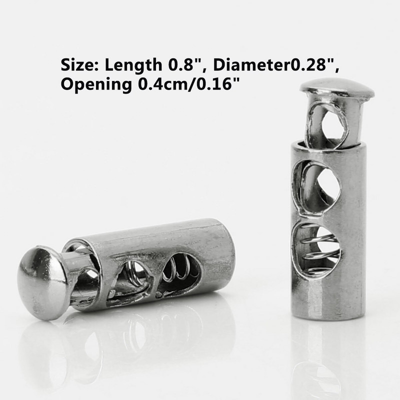 50 lanových zarážok s dvojitým otvorom na šnúrku na šnúrku, odolné kovové paracordové prepínacie uzávery, posuvné gombíky na šnúrky do batožiny