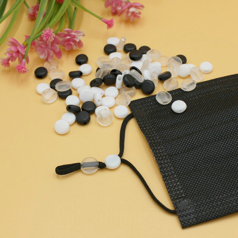 50/100/200 tk lamedad reguleeritavad pandla helmed silikageelist põhjad maski jaoks elastsed pandla kork Trosilukk DIY rihma juhtme ots