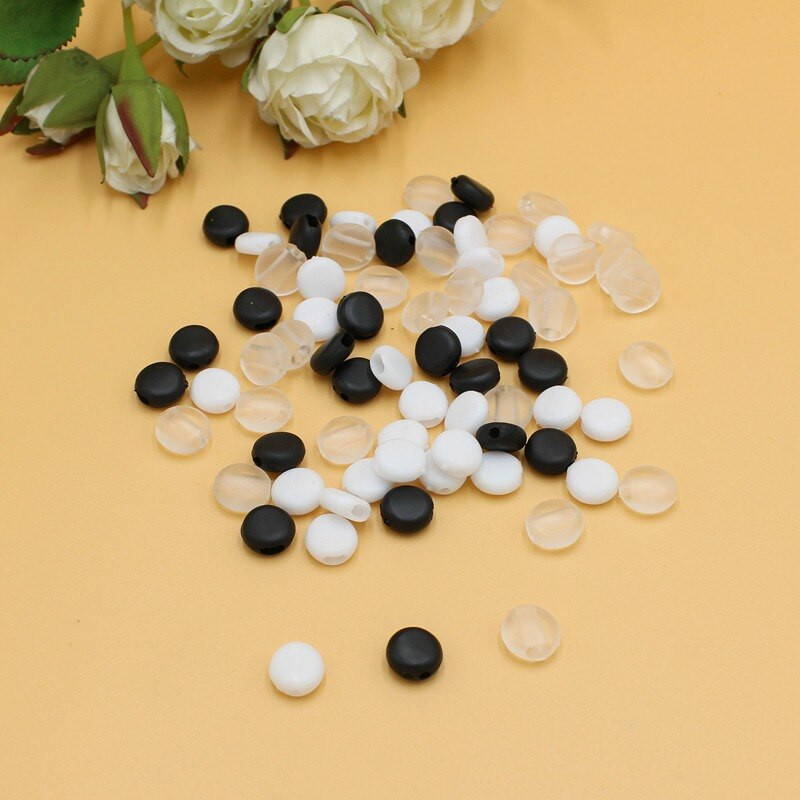 50/100/200 tk lamedad reguleeritavad pandla helmed silikageelist põhjad maski jaoks elastsed pandla kork Trosilukk DIY rihma juhtme ots